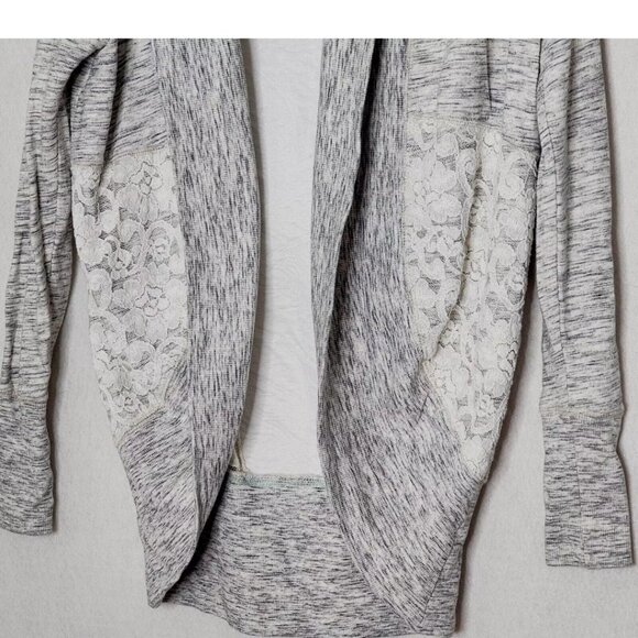Saturday Sunday by Anthropologie Terry Lace Gray Cocoon Open Cardigan - Picture 3 of 7
